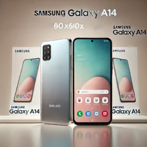 "Samsung Galaxy A14 Smartphone con pantalla frontal y diseño posterior elegante."